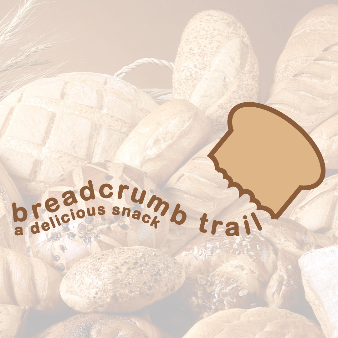 breadcrumb trail a delicious snack food logo